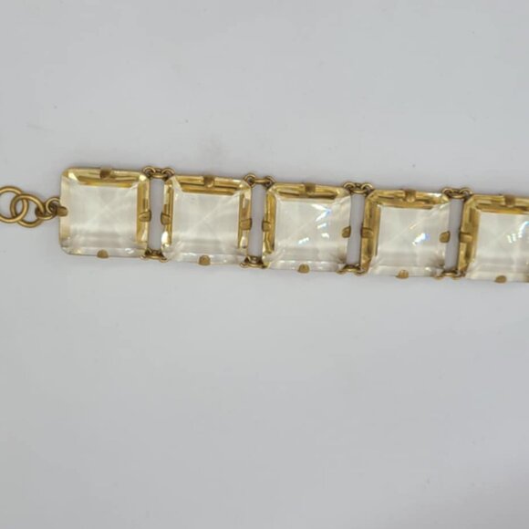 J Crew Chunky Gold Crystal Bracelet - Picture 3 of 13